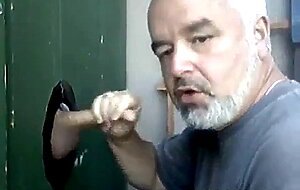 Blowjob and cum eating in Glory Hole