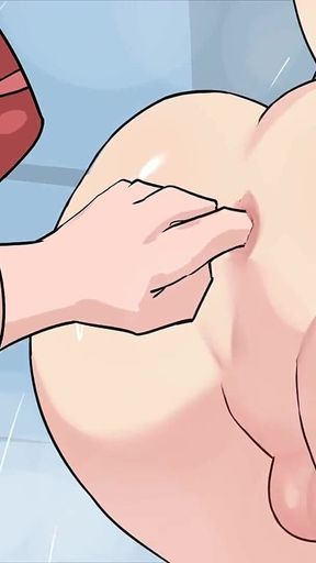 Hazelnut Latte: Blonde Shemale Ass Fingering Spanking Doggy Sex and Creampie in the Shower - Episode 12