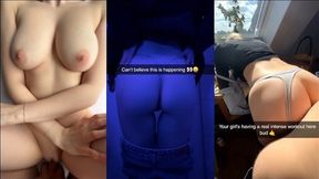 Dirty College Cuties' Snapchat Sneak Peek: Triple Screen XXX Fun!