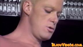 Athletic blond top has his dick sucked before wild bareback
