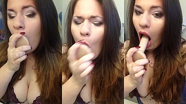 Messy sloppy deepthroat practice...