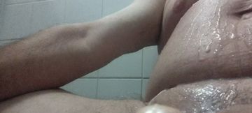 Dildo cum shot over body