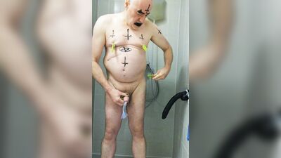 Satan slave Gerard takes urine enema on orders of Satan