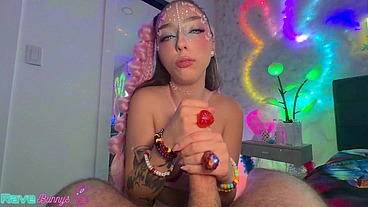Brian Pumps Scarlett Full Of Cum While Glowsticks Light Her Stockings!