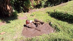 Mud play in white clothes