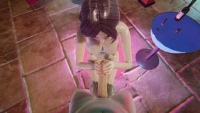 Nakai Yukino Pool Party in a Bikini - No Hands Blowjob, Wet Titjob, and Face Cumshot with Sitting Handjob in 3D Hentai