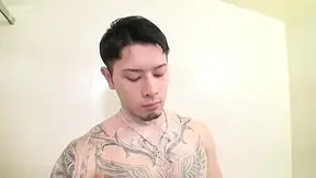 Jp Asian Tatoo Masturbating While Showering