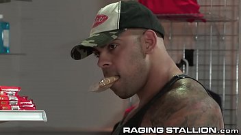 Muscular Hairy Built Older Guys Fuck In Convenience Store