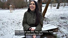 Picked up busty babe gets POV spoiled in doggystyle