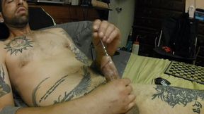 In Couch Fapping my yam-sized hard rod with stainless steel sounding man-meat all the way in Until I SPUNK