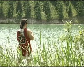 Pretty German dolls sharing stiff rod in outside anal threesome