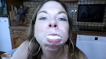 Crazy and messy anal sex in the kitchen with Alice Maze and Terry Kemaco