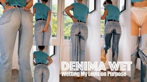 Wetting My Vintage Levis501 Because it feels good