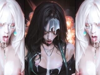 Manga characters get their faces thoroughly overspread in cum.