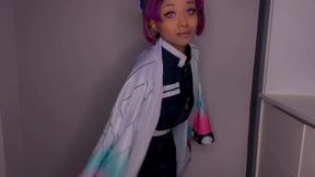 Demon Slayer Cosplay w/ Big Dildo and ANAL GAPE