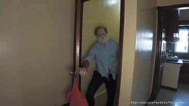 Talkative old Hubers with huge cock hasn't had sex for 40 years but found small pussy in the jungle