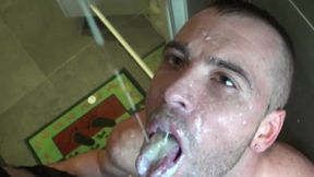 Sneaker domination under shower with milk