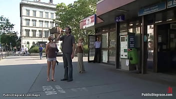 Natural busty Romanian anal public sex