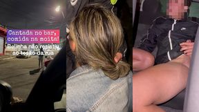 cantada no bar, comida na moita, belinha nao resistiu ao tesao da rua