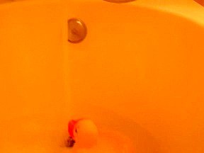 Babe strokes boyfriend's ramrod with feet