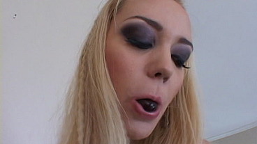 Annette Schwarz swallows a big hard cock