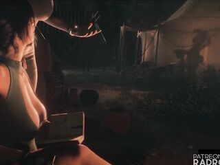 Lara Croft addicted to hard sex, eating a massive dong! (GIANT DICK in her Moist and Creamy VAGINA) RadRoachHD