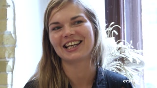 Ersties: Danish Babe Toys Her Hairy Pussy With a Glass Dildo