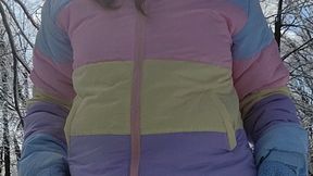 Topless and Diapered in the Snowy Woods