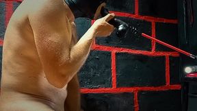 sucking a rubber cock with a dildo in the ass is his pleasure!