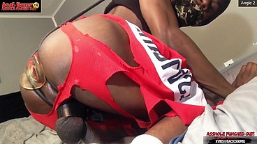 Asshole Punched Out - Ass Monkey XL Inflatable Buttplug Angle 2 Part 1