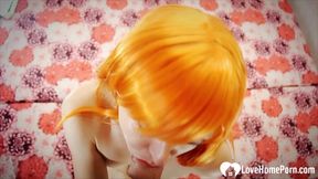 POV of hot cosplay girl sucking dick