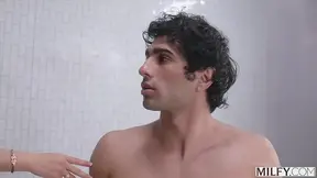 French MILF Anissa Kate drains her stud's cock at the spa