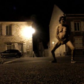 full nude walking and wanking on the streets at night