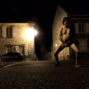 full nude walking and wanking on the streets at night