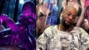 petite long hard cock transgender slime girl oozing slimy cum while cowgirl fucking, ai generated