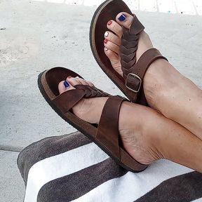 Showing off our new sandals