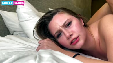 Chubby Greek teen gets her tight ass stretched by a huge strapon