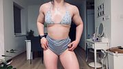 Cute muscle girl naked workout