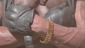 intense verbal leather muscle titplay & edging bate