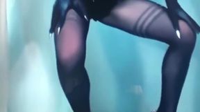 Goddess Kim in mean talking with metal finger nails black tights