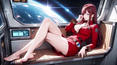 Red Hair Commander Chokes On Cockpit Secrets With Hologram Queen