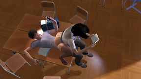 asian girl studying on top of her friend - 3d hentai