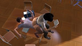 asian girl studying on top of her friend - 3d hentai