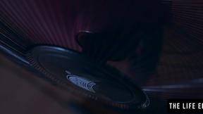 ”Horny brunette Leony April tickles her snatch with a feather”