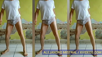 Hombre gay bailando en ropa interior blanca mojada Trusas Calzoncillos calientes ALEJANDRO MISTRAL