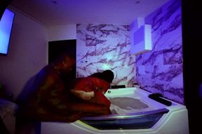 Big Booty Jamaican MILF Coco Wet Lips Gets Creampied by Jay Playhard in the Hot Tub