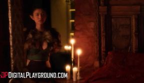 Rae Lil Black Chokes Witch Curse on Kings Huge Cock Gushing Facial Destroyed