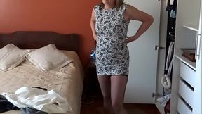 I love showing off in erotic lingerie while my stepson'_s friends masturbate