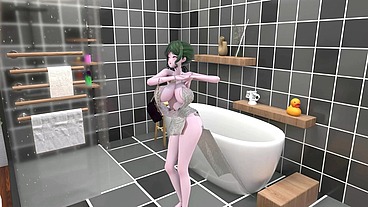 St. Louis Azur Lane Hentai Bathroom Undress Dance Tell Me Song Big Boobs Mmd 3D Green Hair