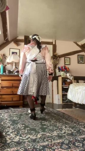 In vintage boniche outfit for a day